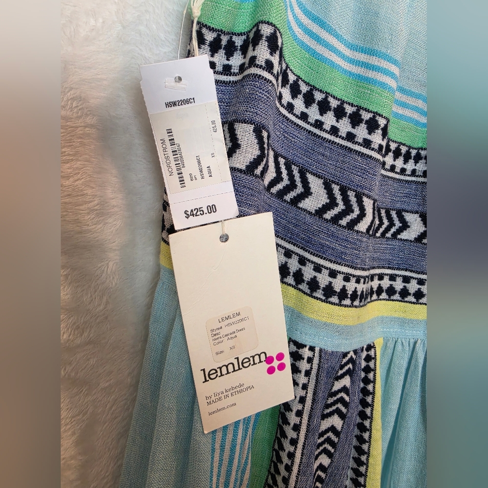 NWT Lemlem Neela Cascade Tiered Dress in Sky Blue XS - Picture 6 of 9